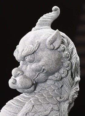 中式国潮青砂石龙生九子嘲风摆件创意客厅假山鱼缸水族造景装饰品