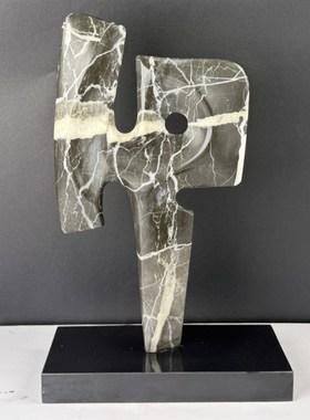 现代简约天然大理石创意雕塑摆件样板间售楼处小众石材几何小雕塑