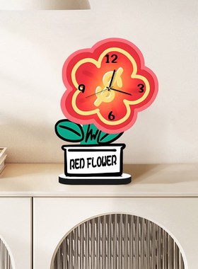 奶油ins风桌面时钟摆件客厅玄关座钟式创意摆台简约现代静音钟表