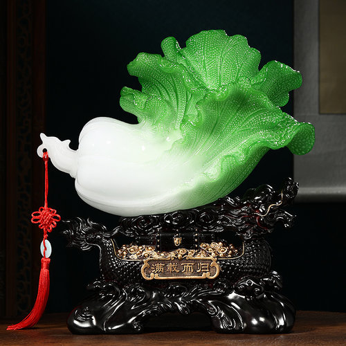 满载而归招财白菜摆件客厅办公室酒柜前台装饰工艺礼品S摆饰店铺 - 图3