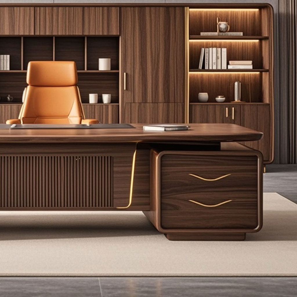 宋式美学简约轻奢2026办公桌高级大气老板桌总裁桌办公室大班台,淘宝优惠券,粉丝福利购,淘宝优惠卷