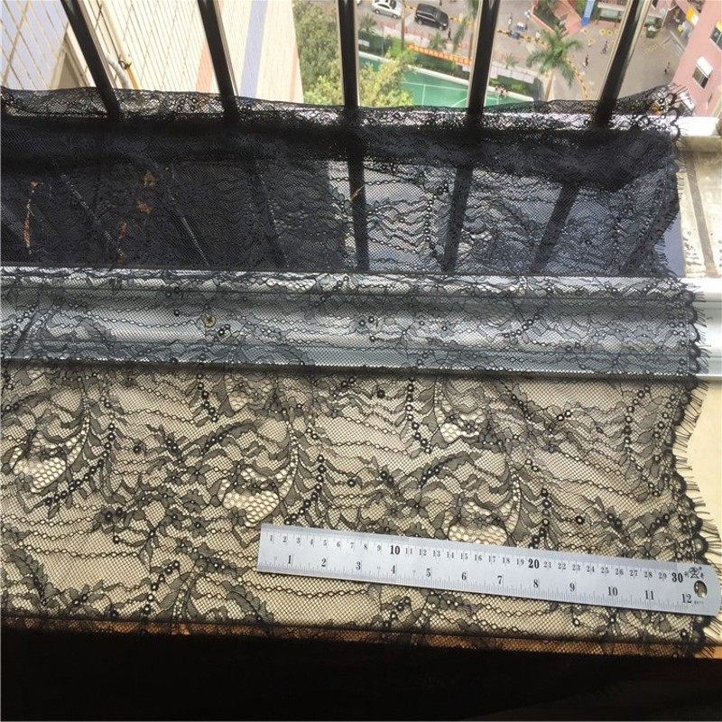 超薄法国睫毛蕾丝 黑白色 半截裙服装布面料 超柔软亲肤,淘宝优惠券,粉丝福利购,淘宝优惠卷