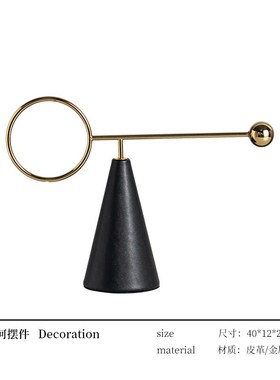 高档轻奢金色几何艺术品摆件客厅酒柜样J板间开放格书架装饰品摆