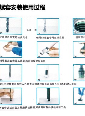 套装不锈钢钢丝螺套安装工具扳手牙套丝攻螺套去尾M1.6-M18