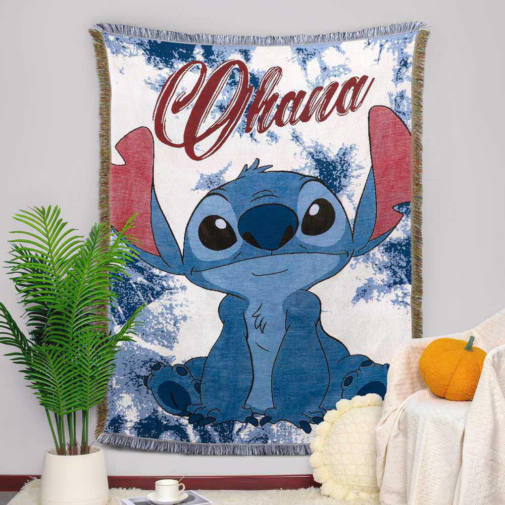 Cross-border retro Stitch cartoon tapestry carpet bay window cushion sofa towel sofa blanket outdoor camping blanket picnic mat