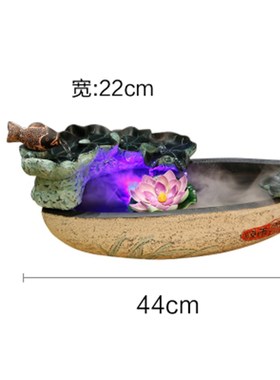 新中式创意假山流水摆件喷泉鱼缸客厅G办公室招财桌面装饰开业礼