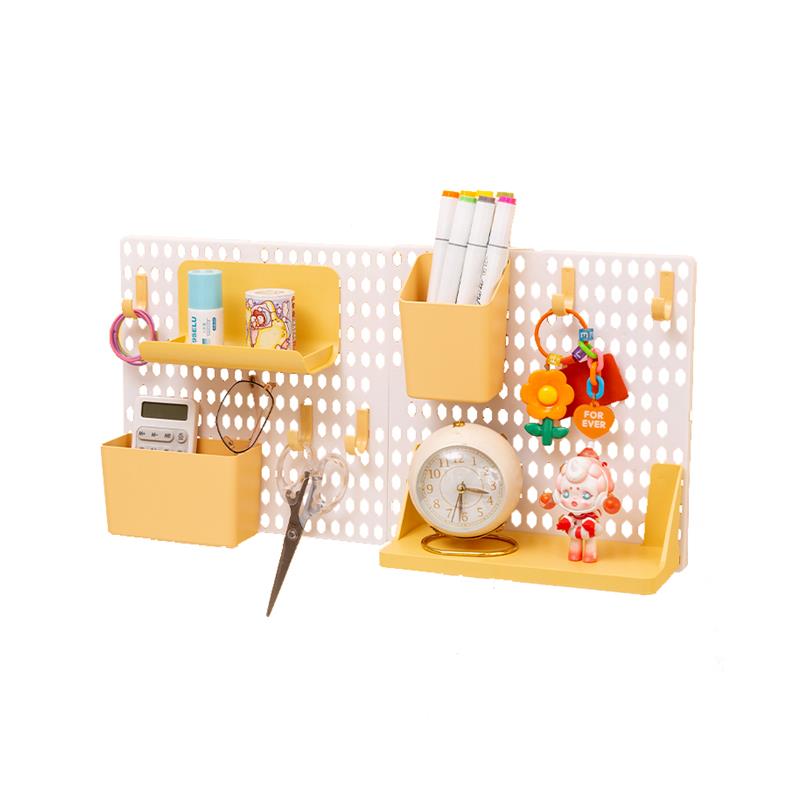 Perforated board wall rack dormitory punch-free desk student study wall hook desktop wall storage