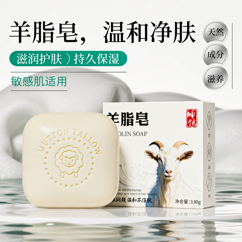 官方正品羊脂皂滋润保湿温和不伤肤洁面香皂手工皂沐浴皂美肤肥皂