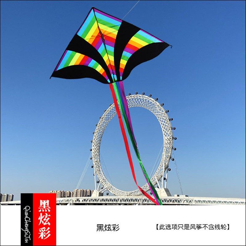 潍坊新款黑炫彩儿童卡通初学三角长尾易飞保飞风筝,淘宝优惠券,粉丝福利购,淘宝优惠卷