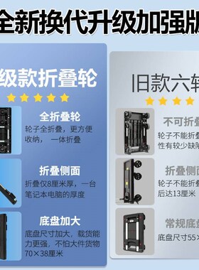 手拉车折叠便携家用手推车搬运车静音小推车拉货拉杆车行李车