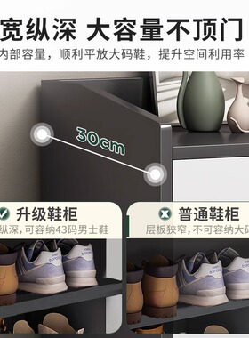 鞋柜家用门口大容量置物玄关柜北欧阳台储物柜门外简易鞋架子