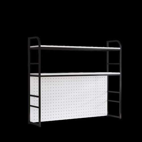 书架带洞洞板书桌收纳置物架桌面多层铁艺桌上架子学生电脑办公桌 - 图3