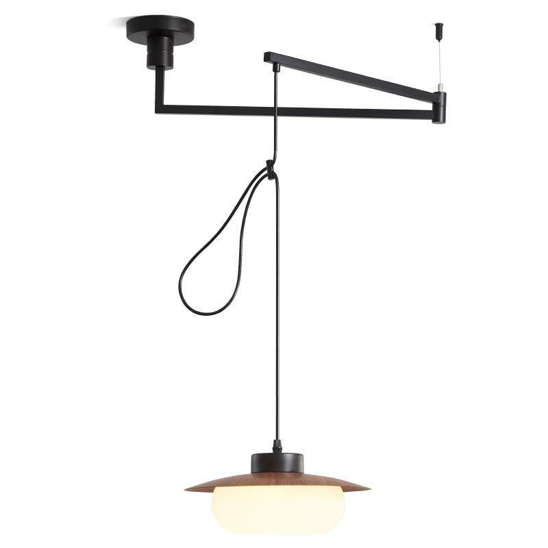 中古风餐桌轻奢门店饭桌吊灯家用客厅卧室胡桃木纹可调节摇臂吊灯,淘宝优惠券,粉丝福利购,淘宝优惠卷