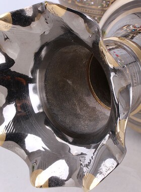 巴基斯坦铜器手工精雕彩点米尔花瓶仿古金属黄铜花瓶中式家装摆设