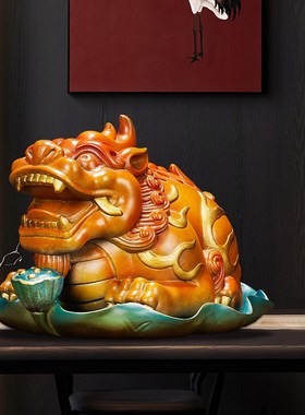 招财进宝铜貔貅摆件玄关客厅酒柜博古架家居新店铺前台装饰礼品