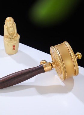 手摇摆件民族风用品手摇藏式家用小巧携带吉祥如意摆件