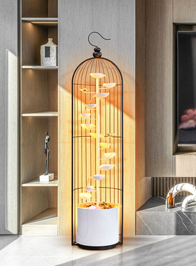 客厅落地轻奢高端流水摆件循环水玄关装饰品喷泉加湿乔迁开业礼物