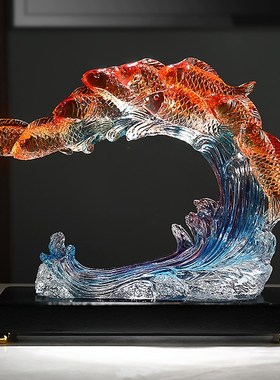 新中式年年有余锦鲤摆件客厅玄关电视柜酒柜办公室装饰品乔迁礼物