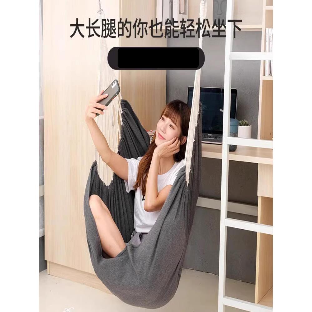 单杠家用室内儿童蹦床荡秋千庭院房间卧室阳台吊床吊椅布袋摇篮床 - 图0