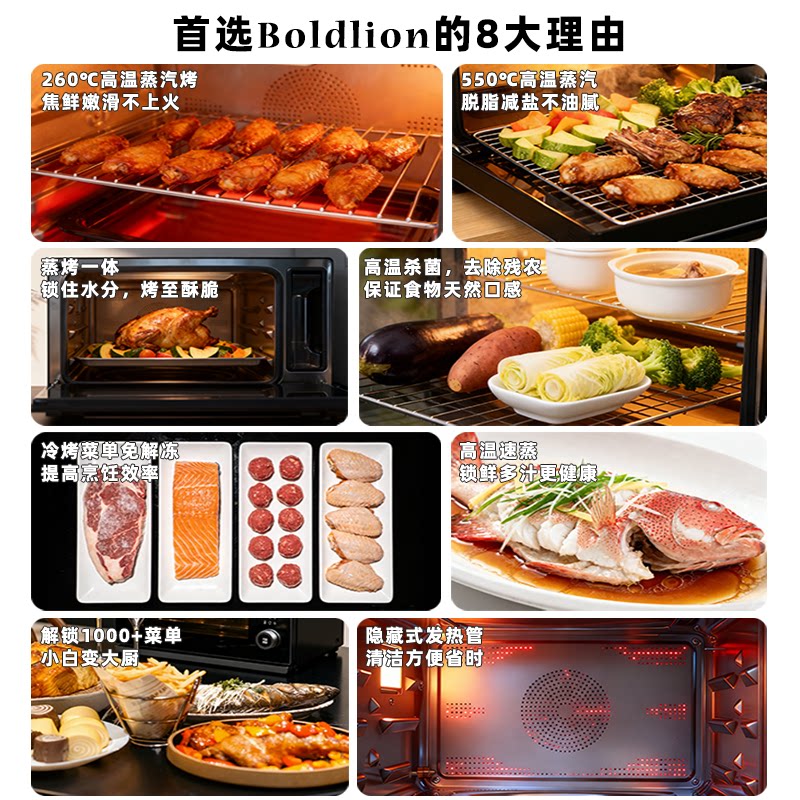 550°C高温蒸汽电烤箱空气炸锅一体机家用小型烘焙专用25L大容量
