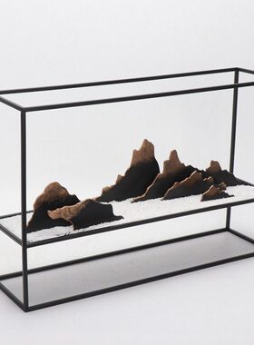 假山新中式铁艺微景观饰品软装客厅电视柜现代摆件样板房创意家居