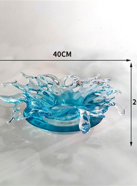 酒店大堂售楼处透明m树脂水滴吊饰摆件创意水纹雕塑落地装饰品定