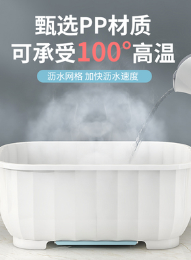 厨房碗筷收纳箱沥水碗柜带盖餐具盒放碗碟置物架家用台面装碗盘箱