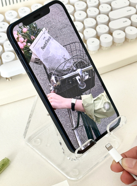 ins透明亚克力手机支架床头桌面懒人平板ipad通用支撑架追剧神器