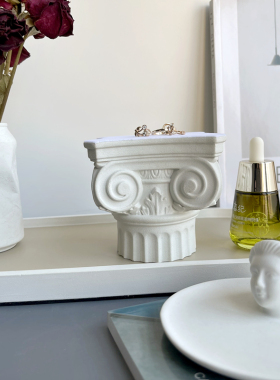 北欧式罗马柱摆客厅台桌面个性创意建筑艺术品装T饰纯手工水泥摆