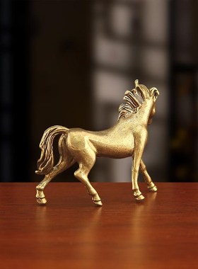 马到成功招财摆件创意复古u生肖马家居摆件办公桌面茶宠装饰品摆