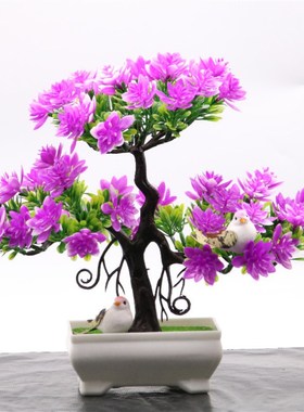 客厅工艺装饰品塑料假花酒柜电视柜摆件桌面乔迁送礼盆景新房玄关