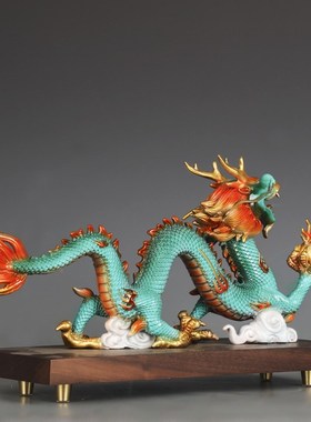 纯铜龙摆件工艺品龙行天下中国龙金龙办公桌面商务摆设礼品礼物