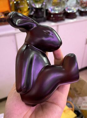 水晶球树脂兔子底座 生肖兔子树脂工艺品 家居办公室招财兔摆件