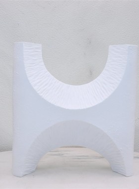 现代北欧几何肌理纹花瓶花器干花花瓶餐桌家居花瓶T摆件树脂装饰