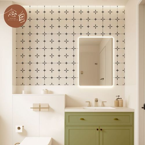 法式复古小花砖300 卫生间y中古风瓷砖厨房墙砖民宿阳台防滑地砖 - 图1