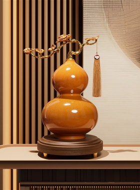新中式陶瓷葫芦摆件客厅玄关电视柜酒柜装饰搬家礼物乔Z迁新居礼