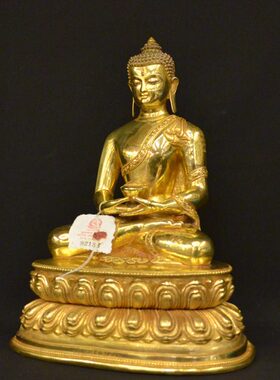 金铜像铜鎏进口精品阿弥陀佛密宗桌面摆件紫家用无南尼泊尔