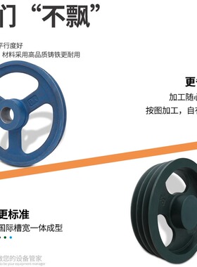 b型皮带轮三槽小电机马达减速机多槽传动带轮大全三角皮带盘定做