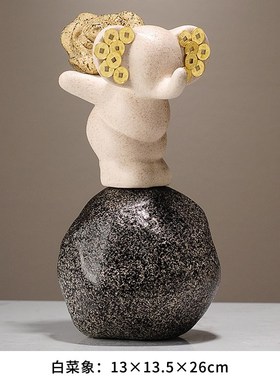 石来运转招财大象摆件q高级感玄关电视柜办公室客厅装饰品轻奢高