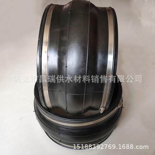 卡箍式橡胶接头 304不锈钢抱箍橡胶软接头 直筒式橡胶膨胀节DN200 - 图2