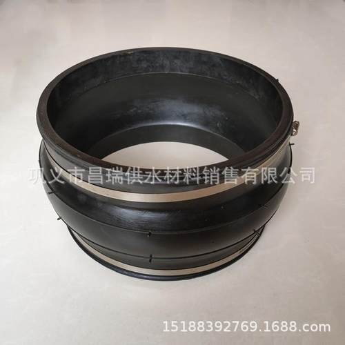 卡箍式橡胶接头 304不锈钢抱箍橡胶软接头 直筒式橡胶膨胀节DN200 - 图1