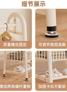 衣架落地立式家用卧室内挂衣服架子宿舍特厚加高衣帽架阳台晒衣杆