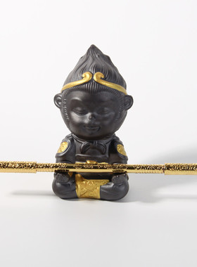 斗战悟空齐天大圣紫砂鱼缸造景摆件茶桌台L假山盆景客厅家居装饰