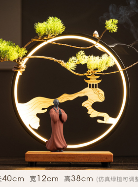 新中式紫砂小和尚摆件o禅意家居装饰品陶瓷小沙弥盆景假山鱼缸造