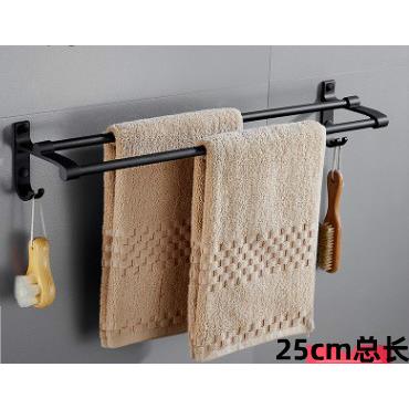 35cm免打孔45cm55cm65cm75cm95cm1m1.1m黑色毛巾架可可订孔太空铝 - 图3