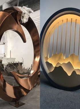 户外大型不锈钢雕塑广场公园金属雕塑城K市景观地标性园林雕塑摆