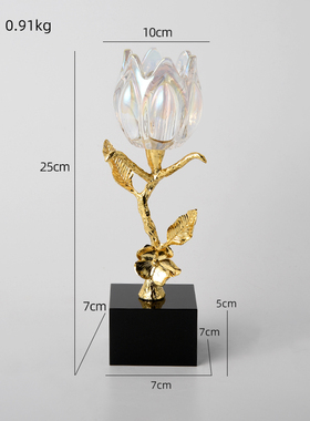 新中式轻奢高档纯铜花朵摆件w客厅电视柜办公室装饰品创意乔迁礼