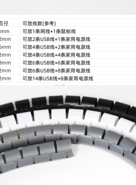 电线保护套管包线管理线管束线管收纳整理集线器固定器缠绕管整卷