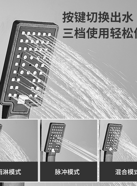 黑色浴室淋浴花洒套装恒温家用全铜增压淋雨卫生间挂墙式洗澡淋浴