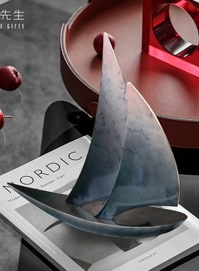 一帆风顺帆船铜摆件客r厅酒柜办公室乔迁开业领导礼物商务礼品